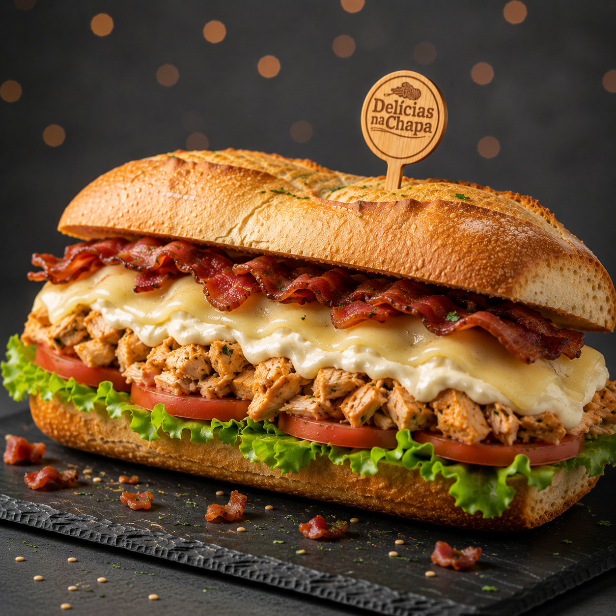 Baguete frango cremoso 10cm